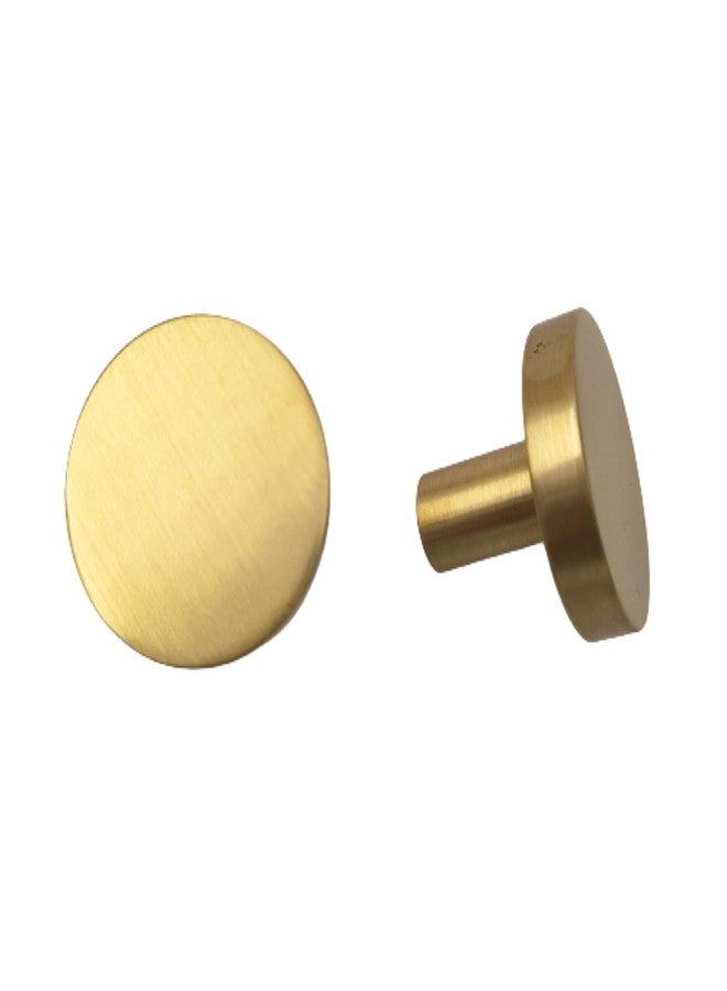ABVIN Solid Brass Round Knobs Cabinet Beautiful Decorative Dresser Knobs Drawer Pulls - ABVIN002 - Matt Gold Finish - 1 Piece - Image 1